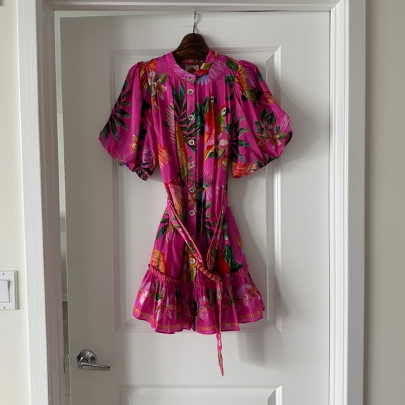 Farm Rio Printed belted cotton-blend midi dress - Picture 4 of 9